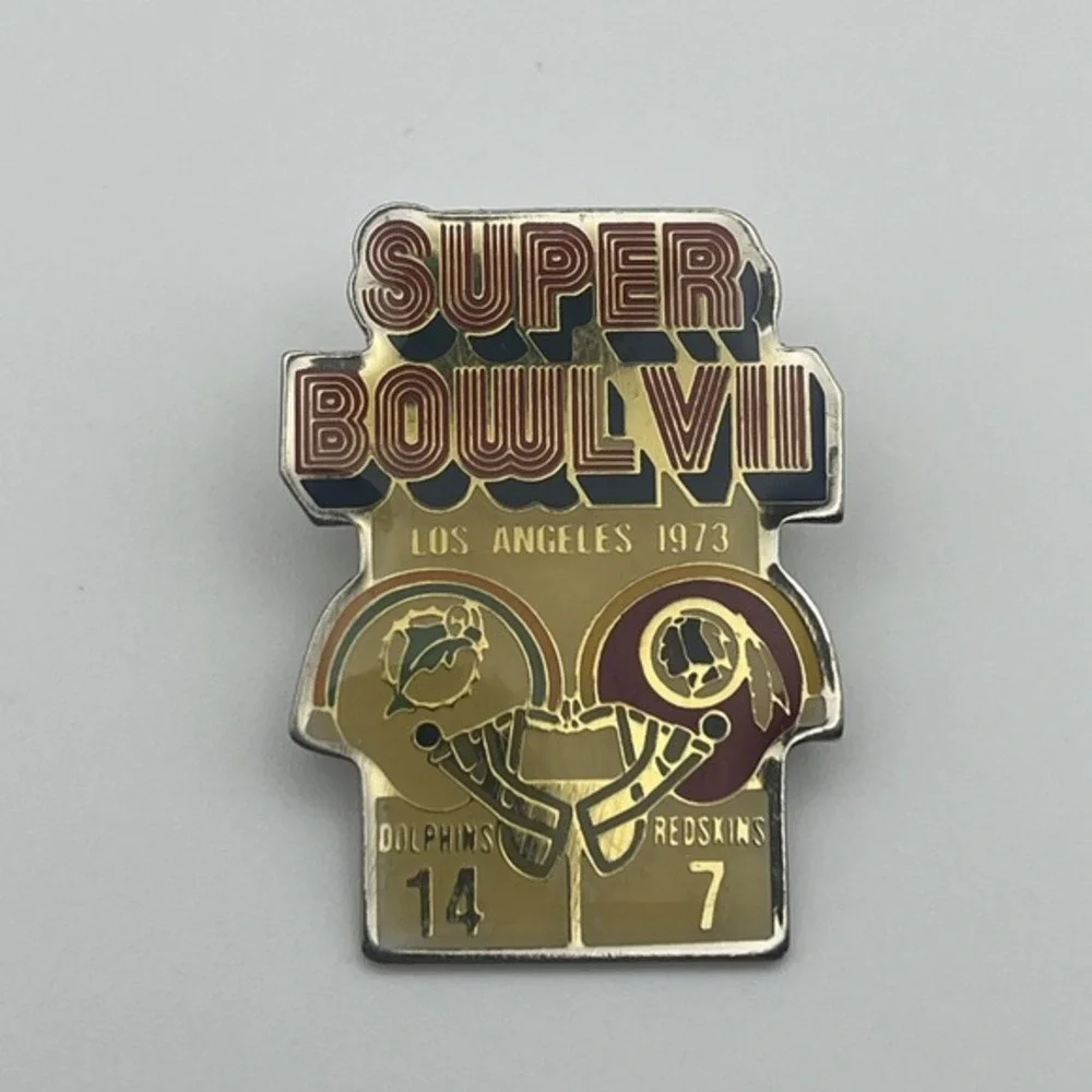 Starline Super Bowl VII Miami Dolphins Washington Redskins NFL Lapel Hat Pin